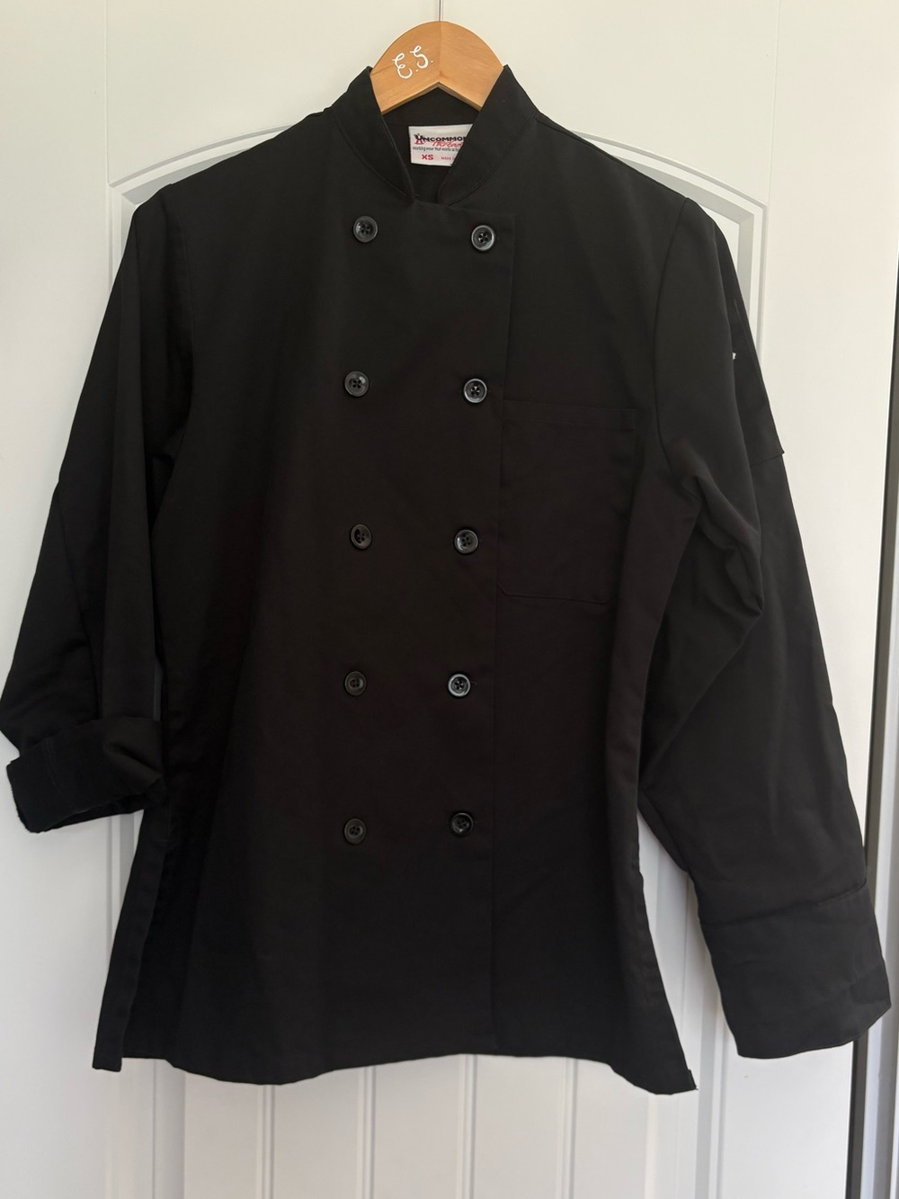 Women's Black Double-Breasted Chef Coat